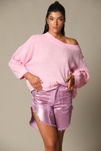 Load image into Gallery viewer, Colour Block Gauze Wide Crewneck Sweatshirt