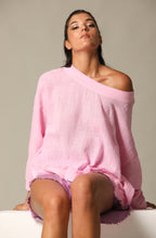 Load image into Gallery viewer, Colour Block Gauze Wide Crewneck Sweatshirt