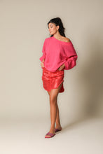 Load image into Gallery viewer, Colour Block Gauze Wide Crewneck Sweatshirt