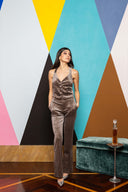 Sequin Velvet Elegant Trousers