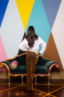 Flocked Denim Wide Leg