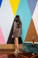 Sequin Velvet Mini Skirt