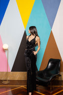 Sequin Velvet Elegant Trousers