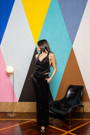 Sequin Velvet Elegant Trousers