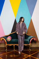 Flocked Denim Straight Leg