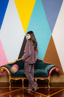 Flocked Denim Bomber