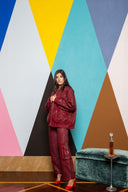 Iridescent Denim Bomber Jacket