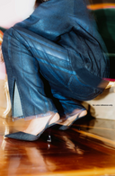 Iridescent Denim Straight Leg