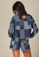 Patch Denim Cropped Jacket