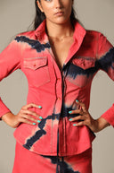Tie Dye Denim Slim Shirt