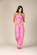 Iridescent Denim Slim Cargos