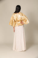 Colour Block Gauze Maxi Skirt