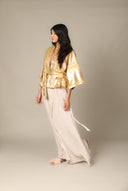 Colour Block Gauze Maxi Skirt