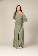 Colour Block Gauze Maxi Skirt