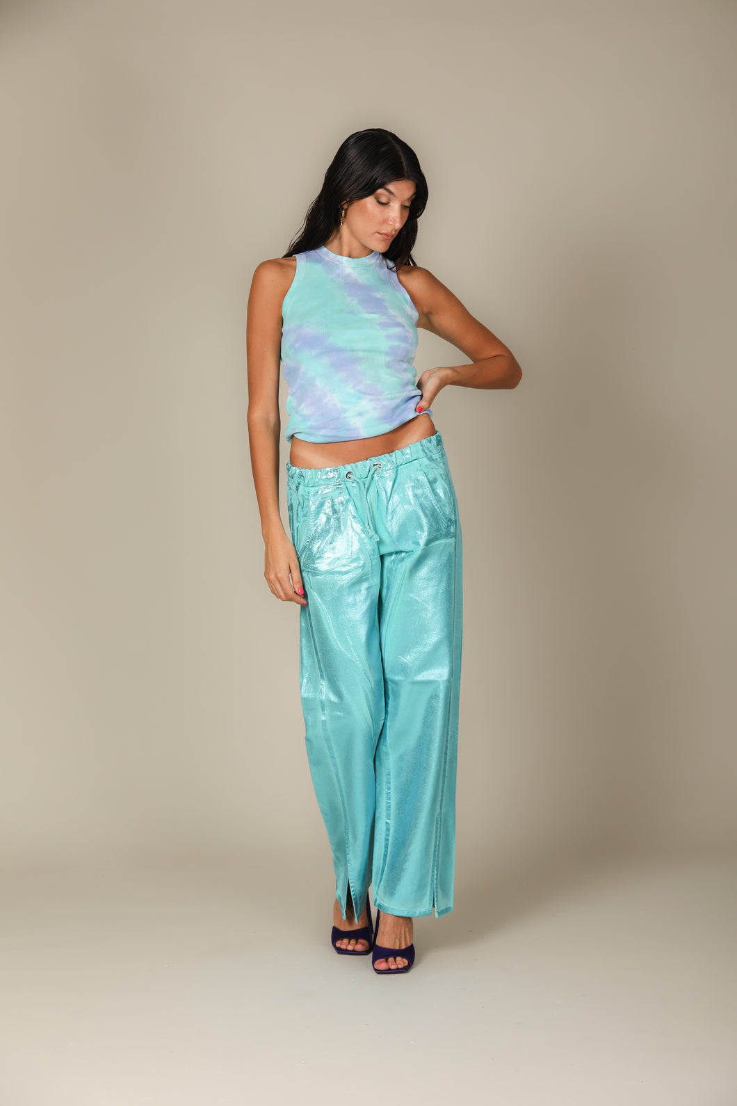 Iridescent Denim Wide Leg