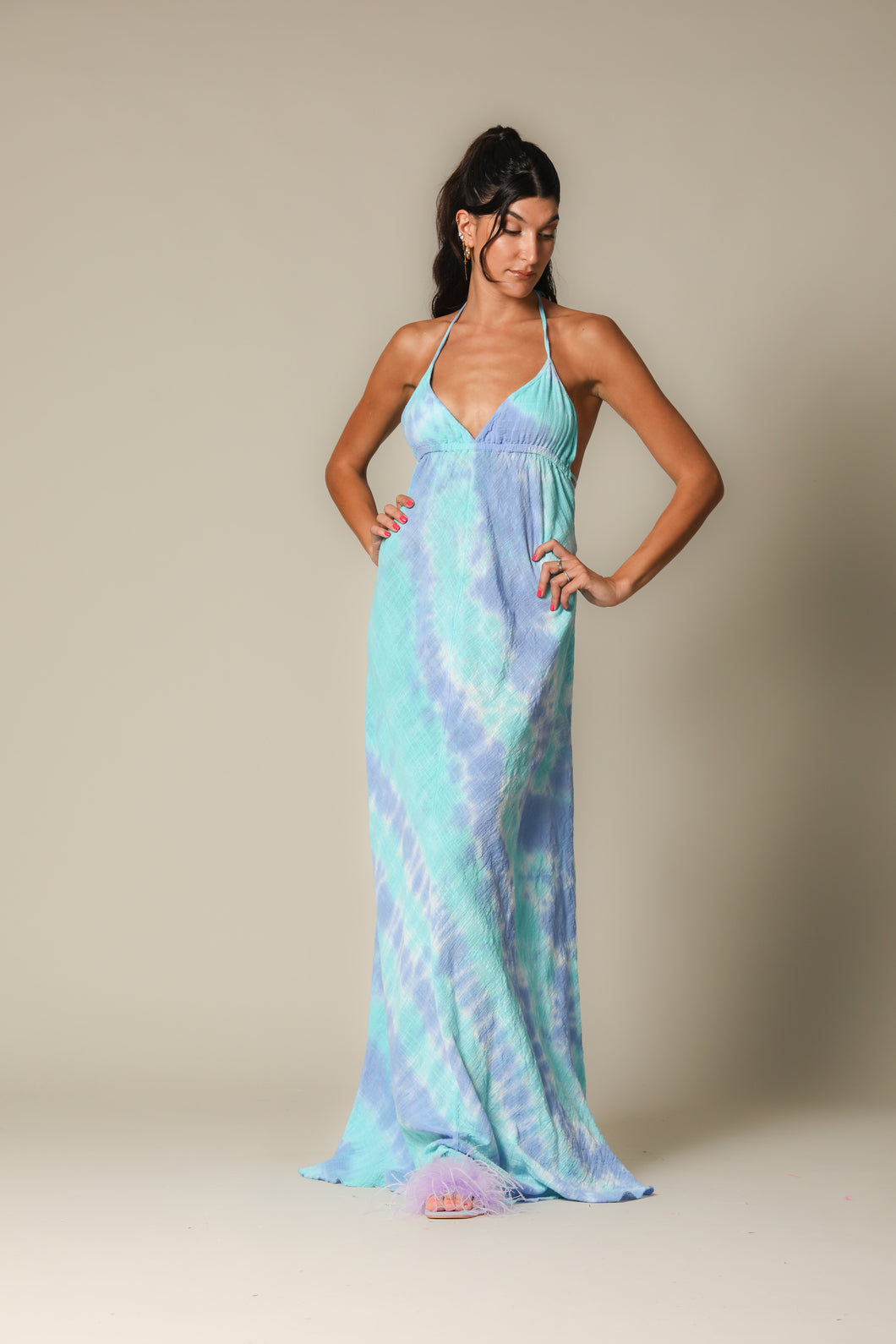 Tie Dye Gauze Maxi Dress