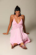 Colour Block Gauze Maxi Dress