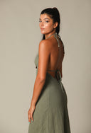 Colour Block Gauze Maxi Dress