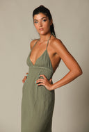 Colour Block Gauze Maxi Dress