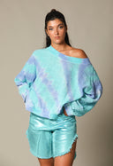 Iridescent Denim Long Shorts