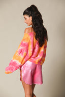 Iridescent Denim Long Shorts