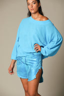 Colour Block Gauze Wide Crewneck Sweatshirt