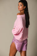 Iridescent Denim Long Shorts