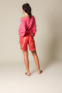 Colour Block Gauze Wide Crewneck Sweatshirt