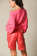 Colour Block Gauze Wide Crewneck Sweatshirt