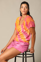 Load image into Gallery viewer, Tie Dye Linen V Neck Tee
