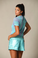 Tie Dye Linen Round Neck Tee