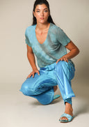 Iridescent Denim Wide Leg