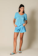 Iridescent Denim Shorts