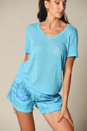 Iridescent Denim Shorts