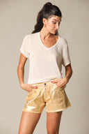 Iridescent Denim Shorts