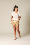 Iridescent Denim Shorts