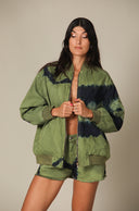 Tie Dye Denim Bomber Jacket