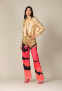 Iridescent Denim Cropped Jacket