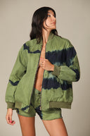 Tie Dye Denim Bomber Jacket