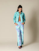 Iridescent Denim Cropped Jacket