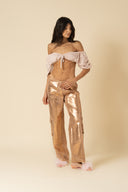 Iridescent Denim Low Waisted Cargos