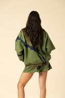 Tie Dye Denim Bomber Jacket