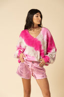 Tie Dye V-Neck Sweatshirt