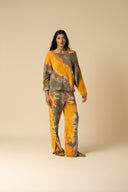 Tie Dye Gauze Slit Pants