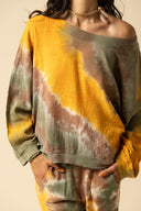 Tie Dye Gauze Slit Pants