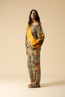 Tie Dye Gauze Slit Pants