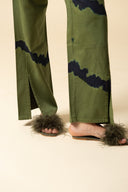 Tie Dye Denim Slit Pants