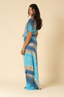 Tie Dye Linen V Neck Tee