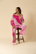 Tie Dye Gauze Wide Crewneck Top