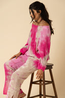 Tie Dye Gauze Wide Crewneck Top